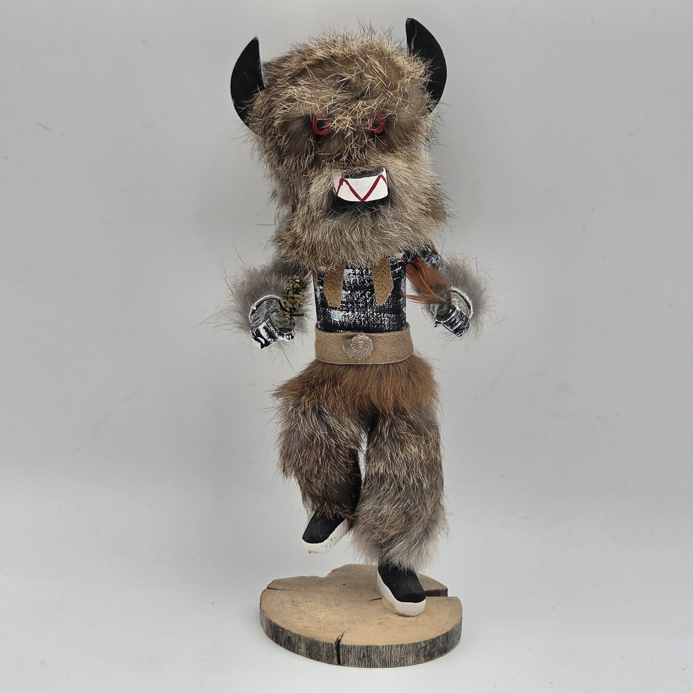 Vintage Removable Mask 9 3/4" Native American Navajo "Dancing Buffalo" Signed!